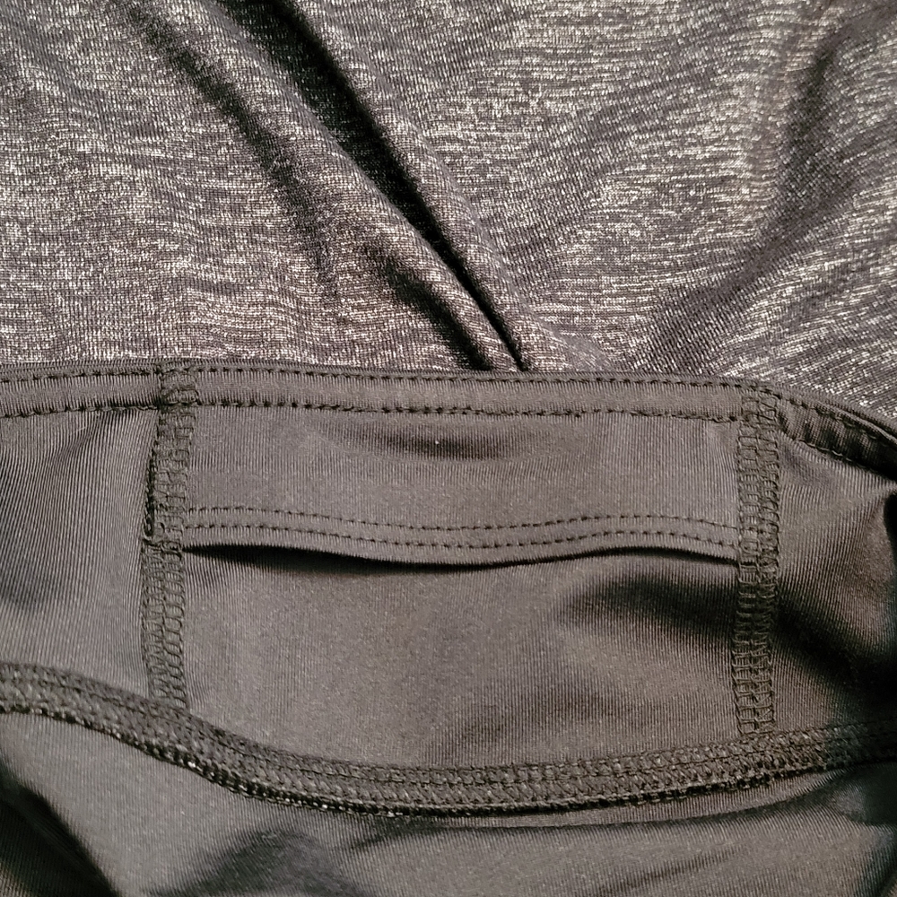 Athleta Twist It Space Dye Bubble Mini Skirt Black Gray Ruched M - Picture 9 of 14